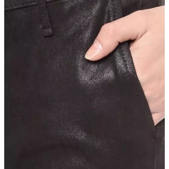 Rag & Bone Dash Suede Lamb Leather Crop Pants Black Size 26 - Picture 4 of 7